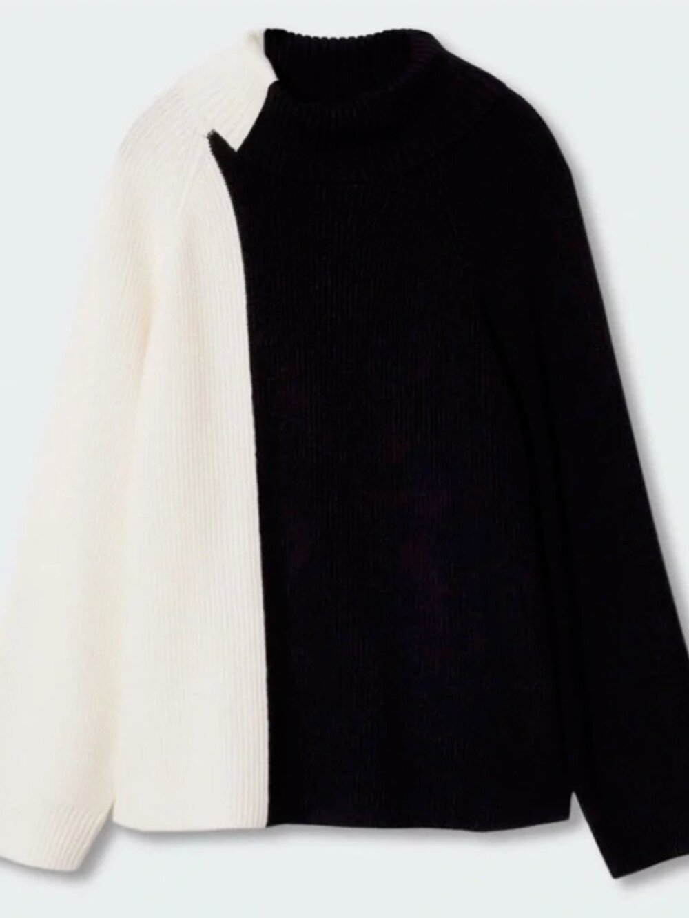 MANGO Two Tone Turtleneck Sweater - Picture 2 of 3